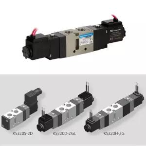 KCC-5포트 공압솔레노이드밸브 KS320S 220V (1EA)유 유밸브 설비구 부품 배관 작업 밸브 쏠밸브