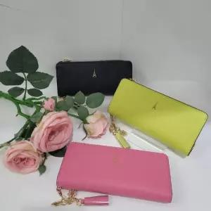 엘레강스파리 M백화점 유니크한 장지갑 여성 천연 소가죽 장지갑 BOSW02G-P