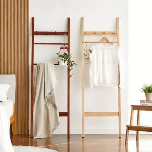 이플 리암 순수 원목 사다리 행거옷장 세우는 스탠드 거실 수건걸이 다용도