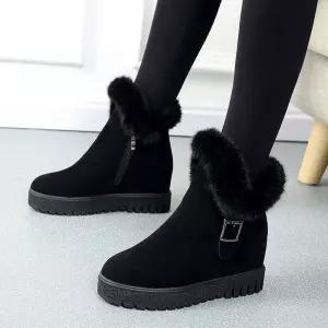 스웨이드 기모 부츠 겨울 안감 신발여성워커 여자 캐주얼 캐주얼화 미들 레이스업 앵글 이쁜