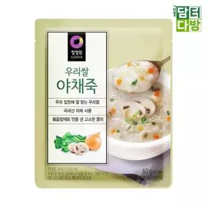 청정원 우리쌀 야채죽 60g X 5개간편 편조리식품 정원 맛있는 여행용 편식 한끼식사 즉석