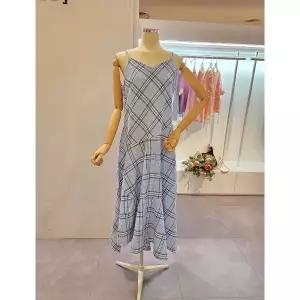 [대구백화점][클리지]체크 끈 롱 원피스(CP4WOP36)