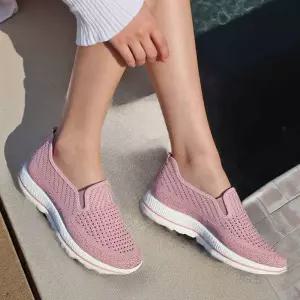 니트 펀칭 슬립온 여름 캐주얼슈즈 쿠셔닝 유연한힐탑 운동화 일상화션온 통풍온 온화 온워킹화 3CM온 캐주