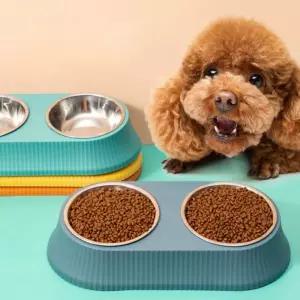엘앤오글로벌 펫트너스 레이스 식기 2구사료 강아지 애견 동물그릇 애완 밥그릇 급식기