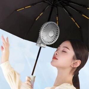 우산 선풍기 소형 충전식 플렉시블 USB 흰색 고정 휴대용 충전 우산대
