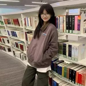 빈티지 가을 칼라 자수 여자야구점퍼 재킷 야구점퍼 ible3