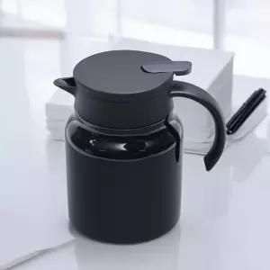스텐 주전자 티포트 이중진공 보온 찻주전자 900ml 유광블랙 차 이중진공보온주전자
