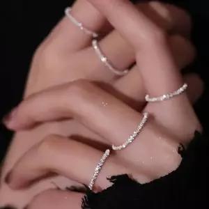 심플 레이어드 반지 실반지 우정링 체인 비즈 데일리반지