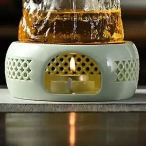 힐링퓨어 도자기 티워머(민트) 용기 포트온열 허브차 녹차 다과