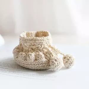 뜨개 니트 의자발 커버 4P세트 (아이보리) 양말 소음방지 방지캡 다리 발캡 패드 신발 체어슈즈 식탁인테리