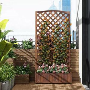 셀프가벽 타공판 파티션 울타리 퍼걸러 나무 정원 목재 펜션 상자 꽃 선반