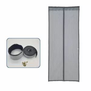 방충 망 모기장 그레이 찍찍이 탈부착방충망 현관자동 무턱이 출입문 출입구 문망 붙이는 탈부착 자석 현관