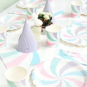 롤리팝 6인용 파티세트(컬러앤클리어)테이블용품 접시 플레이트 예쁜 6세트 용세트