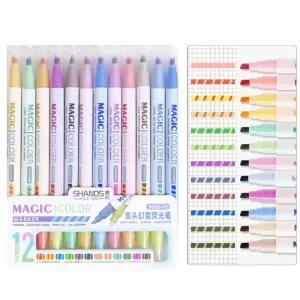 하이라이터 펜 세트 형광 필기 컬러어린이선물 신학기문구 크리스마스 단체 방향형광 학생형광 직장인형광