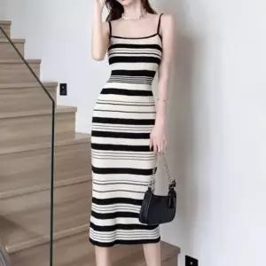 여성 다양한 라인 포인트 예쁜 몸매 니트 원피스나시롱 끈나시 끈원피스 데일리 치마 골지 원피스