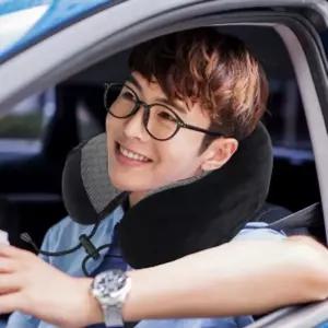 릴렉션 메모리폼 목베개 3종세트 블랙 기내용 여행용쿠 쿠션 내용품 휴대용 용쿠 여행용 목쿠