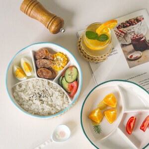 도자기 성인식판 나눔 접시 1인식기 반찬그릇 뚜껑있는 4구