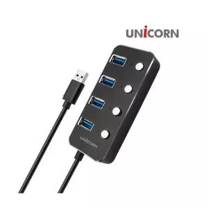 무전원 USB 3.0 4포트허브 TH-4000S 블랙 유니콘네트워크 인터넷 랜선 연결 장비 확장 스위칭