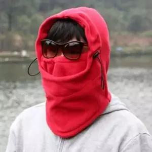 방한마스크후드넥워머(레드)(남성용)/일체형목토시