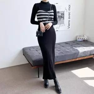 티 니트 봄 신상 캐쥬얼 롱니트 기본핏 오버 의류 신발 가방