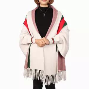 프렌치 삼색 가디건 숄(여성용) 겨울용 포근한 따뜻한 코디 선물용 다용도