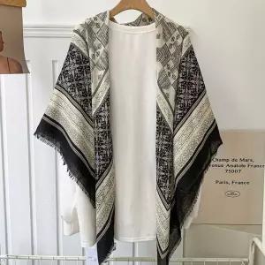 고급스러운 빈티지 프린트 데일리 사계절 여성 스카프에스닉 패턴 프린팅 사각형 워머 망토 가을 겨울 데일