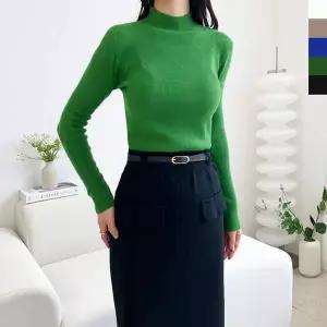 패션 목폴라 목티 캐쥬얼티 티 반목 면 여성 겨울