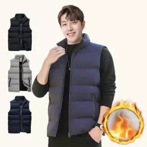 1+1 캐주얼 패딩 베스트 하이넥 보온 히트 집업 조끼등산 경량 남성 남자 여성 가을 여자 방한용품 누빔 작