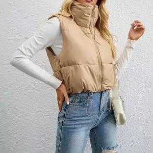 여성 은은한 광택 실내 간편 외출 크롭 패딩 조끼남성롱 커플 숏패딩 여자 남성 얇은 남자