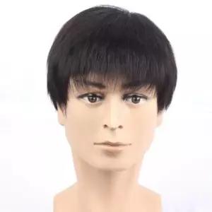 자연스러운 중년 남성 짧은머리 통가발 스타일링스러운가 전체가 앞가 헤어패치 M자부분가 가르마가 정수리