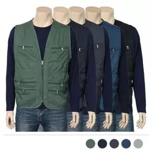 MJ22023 골든 지퍼 포켓 조끼 등산 레저 낚시 산악 캠핑 남성 남자