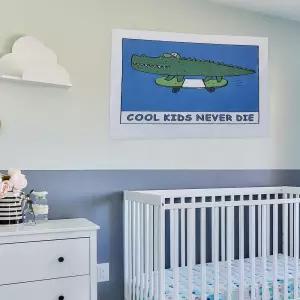 대형 패브릭 포스터 아기악어 M아트 벽장식 홈갤러리 인테리어 집꾸미기 분위기전환 데코 소품 고리 게포함