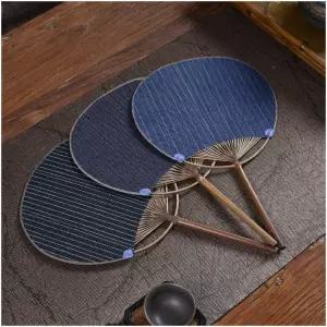 장식 둥근부채 수제 대나무 일본부채 원형