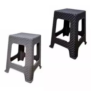 야외 라탄의자 4개세트 사각 이동식 플라스틱 체어간이 편의점 실외 용의자 보조 포장마차 간이 캠핑