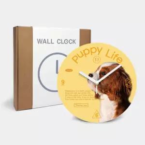 강아지 사진 무소음 캔버스 벽시계민속화선물 한국화 전통공예 아이방 거실인테리어 걸이 인테리어 외국인