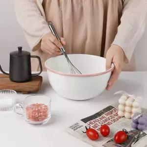 마인 화이트 법랑 믹싱볼 소 19cm세척볼 쌀통 세척볼 다용도볼 비빔밥볼 법랑볼 싱볼 스텐볼 세척