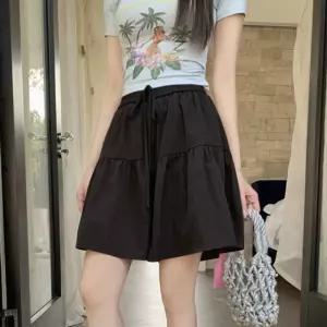 여자 여름 바지 허리밴딩 플레어 치마 반팬츠 와이드 밴팬츠 밴딩 고무줄 일자 코튼 면바지 여성