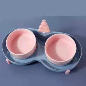 강아지 고양이 2구 밥그릇 반려동물 견그릇 사료통 펫식기 애물 반려 애그릇 사료 애완 애견