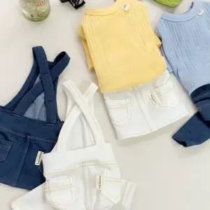 코코아허니 415F4 캐쥬얼 멜빵애견원피스 반려옷 애완바지 강아지바지 견옷 선물용 예쁜 애완 애옷 치마