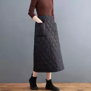 누빔패딩스커트 BM-207따뜻한 여성 코디 겨울 보온 롱치마