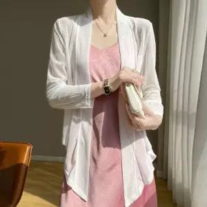 여성 여름 시스루 여행 비치 스트랩 가디건가을패션 무지 스런 숄가디건 니트 루즈 기본