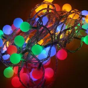 90cm트리용 칼라LED방수구슬전구(50구)감성캠핑 차박조명 앵두 크리스마스 줄전구 조명