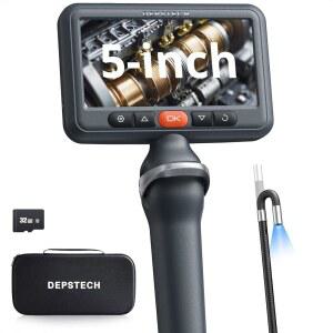 DEPSTECH 조명 관절형 보어스코프 카메라 프로브 IPS 양방향 5인치 화면 HD
