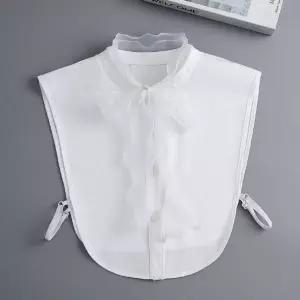 러플 스트랩 포인트 쉬폰리본 페이크 이너 블라우스