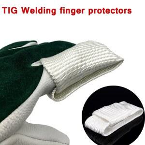 호환 TIG 손가락 보호기 용접 팁 트릭 열 차폐 용접 장갑 TIG 용접용 손가락 보호대 TIG 장갑