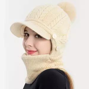 니트 넥워머 방울 챙모자(베이지) (여성용) 방한용품 겨울 악세사리 패선소품 패션 계절