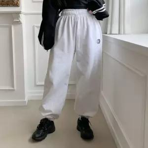 루즈핏 평안한 여성 미소 조거 팬츠트레이닝바지 츄리닝 일자 밴딩 밴운동복 패션 캐주얼 트레이닝