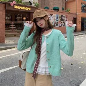 여성 알파카 돌돌이 니트 가디건돌이 겨울 봄가을 이너 캐주얼 데일리 앙고라 기본 박시 루즈핏