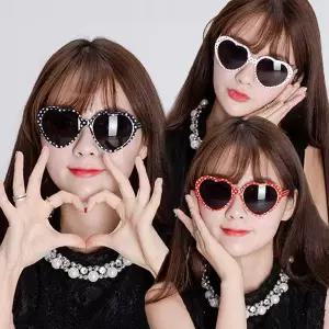 TBZ 축제파티소품 도트무늬 하트안경 파티용썬글라스