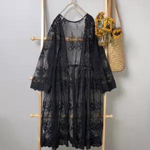 빛채운 롱 망사 가을 여성가디건 레이스 카디건 시스루 OPH3